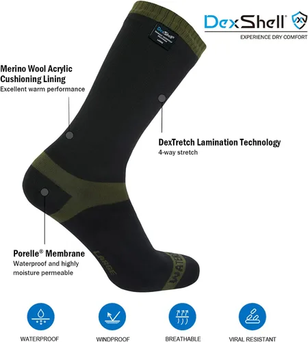 Vista 3 de Calcetines DexShell de material impermeable y transpirable para excursionismomontañismo