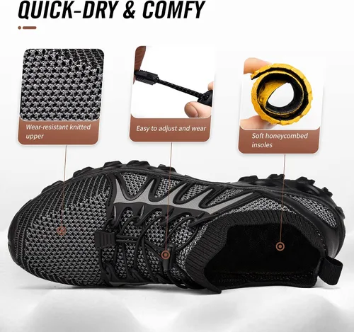 Vista 4 de Alibress - Zapatos de agua para hombres y mujeres, de secado rápido, zapatos acuáticos para senderismo, zapatos de playa para mujeres, zapatos
