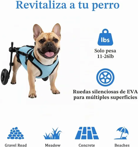 Vista 5 de Silla de ruedas para perros para patas traseras, silla de ruedas ajustable para perros pequeños con marco de 0.069 pulgadas de grosor, carrito