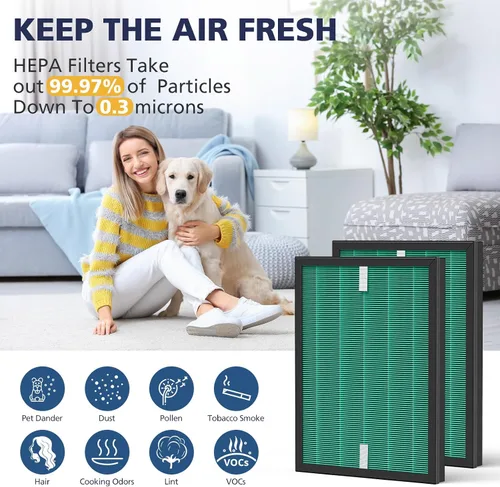 Vista 8 de 2 juegos de filtros de repuesto para Coway Airmega 150(W) 150(K) purificador de aire, 2 filtros HEPA y 8 filtros de carbono activo, AP-1019C-FP