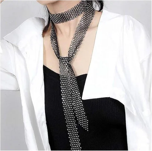 Vista 6 de Glamorstar Regalo de corbata de cuello con diamantes de imitación para mujer