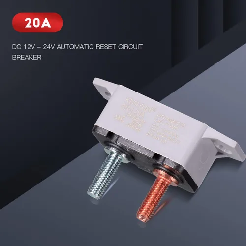 Vista 5 de 4 Piezas de Interruptor de Circuito de Reinicio Automático DC 12V - 24V con Perno de Tornillo de Cubierta para Automotriz y Más (20 Amperios)