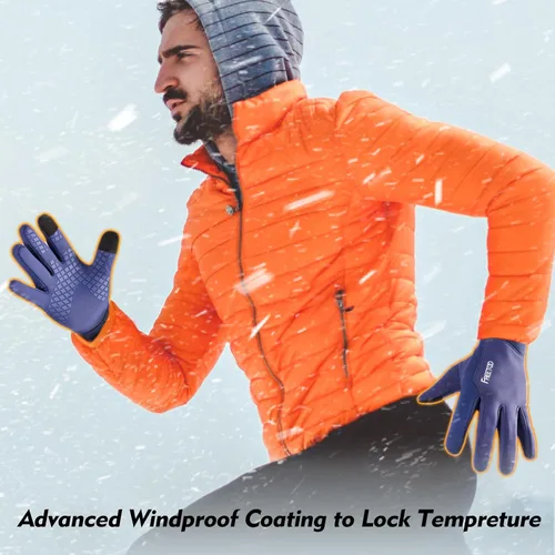 Vista 4 de FREETOO Waterproof Winter Gloves with Fleece Lining for Cold Weather for Men, Windproof Touchscreen Warm Gloves for Snow Running Cycling Driving