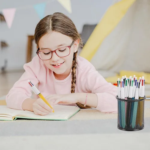 Vista 4 de 14 bolígrafos multicolor 4 en 1, punta media de 0.039 pulgadas, retráctil de color para diario y profesores, estudiantes, regalo para niños