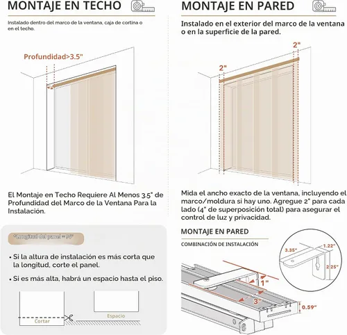 Vista 8 de Persianas de panel deslizante ajustables con riel, persianas para puerta corredera, persianas para puerta de patio, persianas para ventana, riel