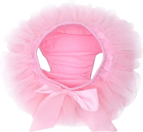 Vista 5 de JEATHA Traje de 2 piezas para sesión de fotos de baby shower, tul con volantes y lazo con diadema de flores