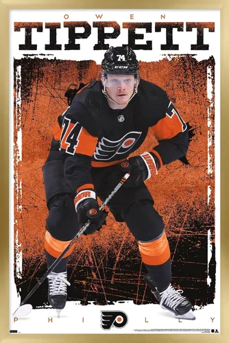 Vista 17 de Trends International NHL Philadelphia Flyers - Póster de pared Owen Tippett 23, 22.4 pulgadas de largo x 14.7 W, versión enmarcada en madera
