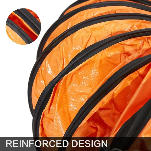 Vista 6 de Manguera flexible de PVC, manguera de conducto HVAC ignífuga para ventilador con cuerda ajustable y anillo en D, fácil almacenamiento