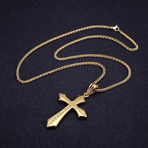Vista 4 de Jewelry Kingdom - Collar con colgante de cruz (oro y plata)