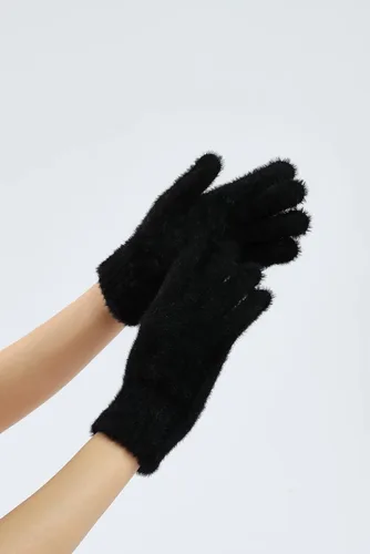 Vista 56 de Sahabowi Guantes de cuero para clima frío Manopla de lana cálida de invierno para mujeres