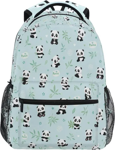 Vista 10 de ATTX Mochila Panda personalizada con tu nombre y texto para computadora Negro