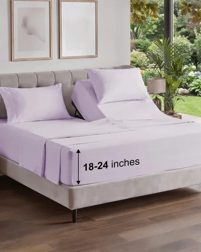 Vista 554 de Extra Deep Twin XL Sheet Set - 3 Piece College Dorm Room - White 01-Blanco