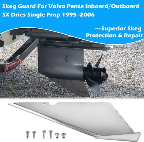 Vista 2 de 99022 Skeg Guard para Volvo Penta SX Drive Single Prop 1995-2006 Inboard Skeg Protector Shield Instalación DIY