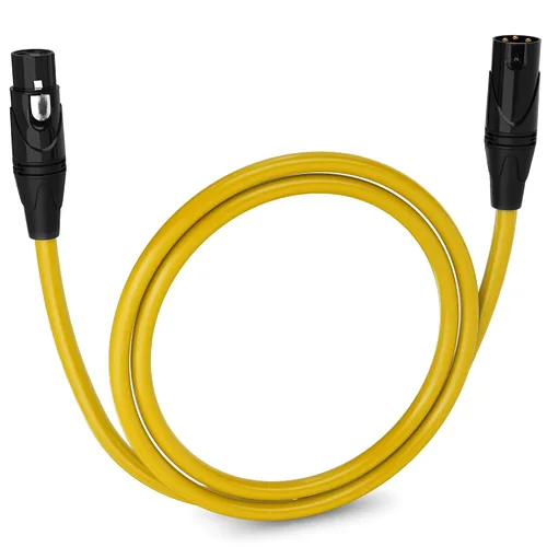 Vista 28 de LyxPro Cable de micrófono XLR hembra a macho de ángulo recto de 3 pines de 1.5 pies para altavoces amplificados, interfaz de audio, rendimiento