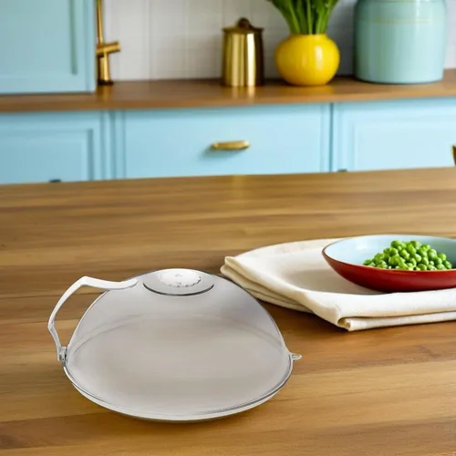 Vista 7 de Cubierta de salpicaduras para microondas con cúpula – Tapa de cubierta de alimentos – Protector transparente antisalpicaduras con asa Protector