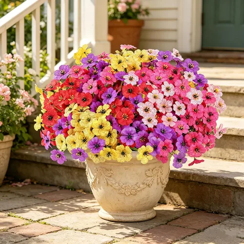 Vista 7 de AmyHomie 20 paquetes de flores artificiales para exteriores, resistentes a los rayos ultravioleta, no se decoloran, plantas de plástico, decoración