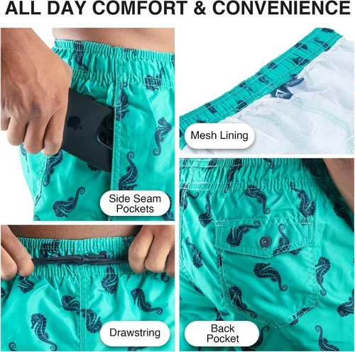 Vista 3 de Kanu Surf Mens Monaco Swim Trunks (Regular & Extended Sizes)