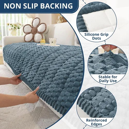 Vista 5 de OstepDecor Funda de sofá para perros, lavable, antideslizante, protector de Azul