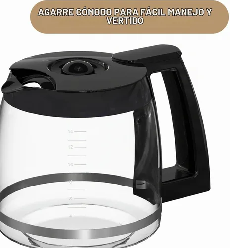 Vista 3 de Olla de Reemplazo para Jarra de Café de 14 Tazas Compatible con la Máquina de Café Cuisinart DCC-2200RC, DCC-2200, DCC-3200, DCC-3200P1, DCC-3200FR