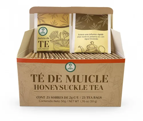 Vista 7 de Muicle Té (Mexican Honeysuckle Herbal Tea) – 25 bolsas de té – 100% natural, vegano, sin OMG – Infusión tradicional de hierbas mexicanas – Sin
