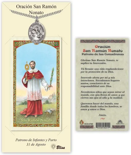Vista 12 de Medalla de peltre Nuestra Señora de la Consolación con tarjeta de oración santa laminada