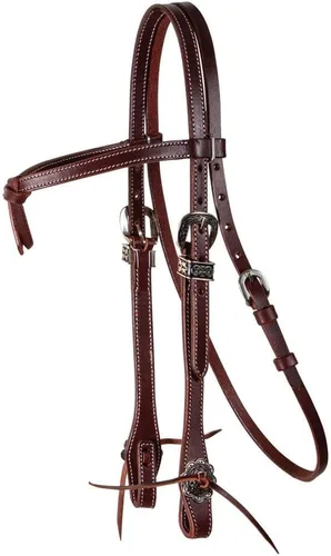 Vista 3 de Schneiders Double S Latigo Lined Futurity Browband Headstall Premium Horse Headgear Soft Latigo Lining Adjustable Size Durable Harness