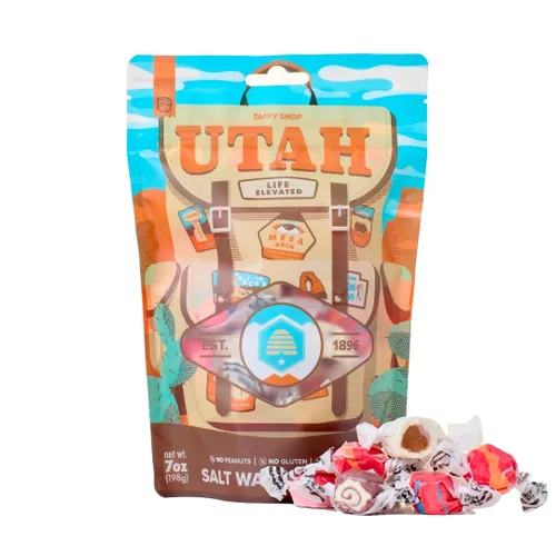 Vista 10 de Taffy Shop Arizona Favorites, caramelo de agua salada - Caramelo masticable suave gourmet, paquete variado, aperitivo dulce a granel, regalo fresco