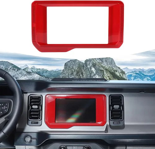 Vista 10 de RAZPOY Cubierta de panel de navegación de consola central compatible con Ford Bronco 2021-2023, azul (solo para pantalla pequeña)