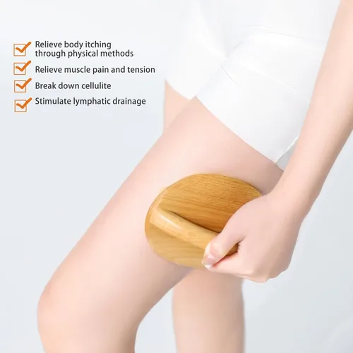 Vista 6 de Herramientas de masaje de terapia de madera, herramienta de masaje de celulitis, cepillo corporal de masaje de madera, alivio de la picazón