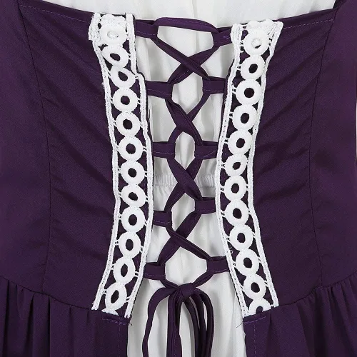Vista 4 de Zhitunemi Renaissance Costumes for Women Dress Fairy Gothic Gown Chemise Peasant Dress Medieval Costume