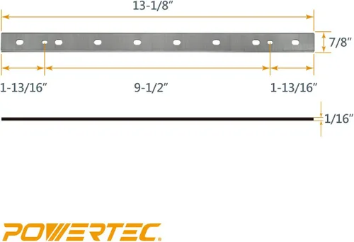 Vista 2 de POWERTEC 3 cuchillas cepilladoras de 13 pulgadas 3 piezas para cepilladora DeWalt DW735, DW735X, repuesto para cuchillos cepilladores DW7352 y bolsa