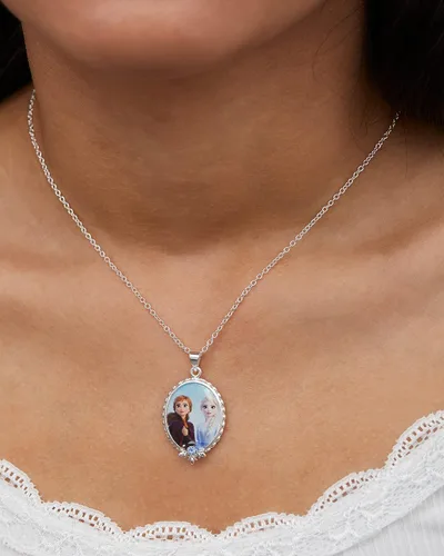Vista 3 de Disney Frozen 2 - Collar con colgante chapado en plata fina 16 extensor de 2 pulgadas Latón