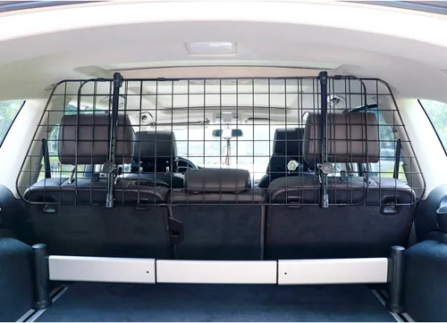 Vista 8 de Amazon Basics Barrera ajustable para perros para vehículos, 59.72 x 5.20 x 16.46 pulgadas, color negro