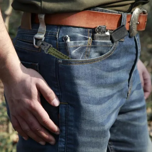 Vista 7 de yothchose Llavero de cuerda de paracaídas compatible con correa trenzada militar Apple Watch Fob