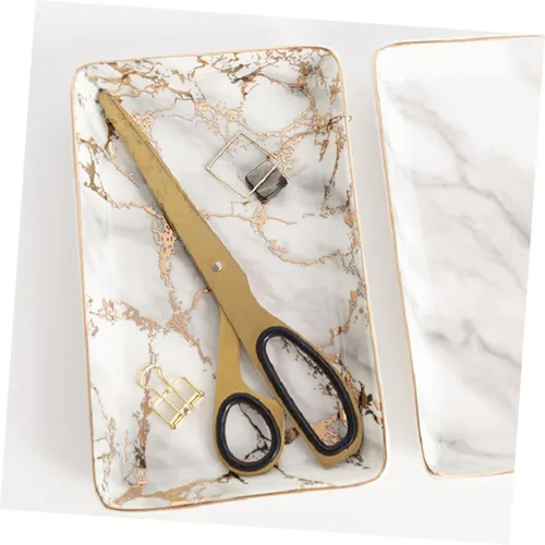 Vista 2 de MUCKLILY 3pcs Ceramic Jewelry Tray Trinket Tray Ceramic Jewelry Dish Bandejas Decorativas Ceramic Tray Decor Tray Jewelry Trays Trim Tray Desk Tray