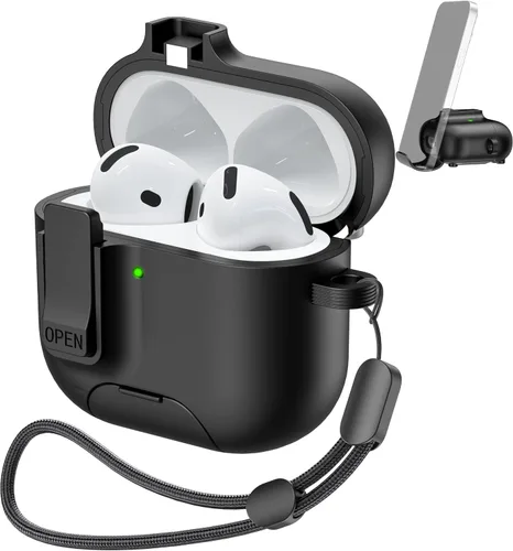 Vista 12 de Funda AirPods Pro de 2ª/1ª generación con kit de limpieza (HaloLock), soporte ajustable antideslizante, revestimiento antihuellas y precisión