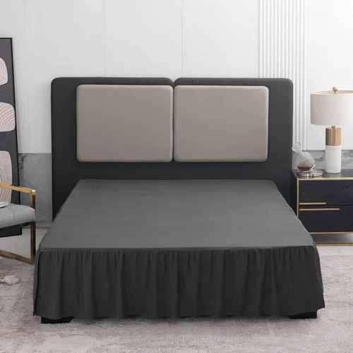 Vista 22 de TSUTOMI Falda de Cama Negra Tamaño Twin con Volantes y Esquinas Divididas, Falda de Cama Twin Caída de 12 Pulgadas, Falda de Cama Tamaño Twin Negra