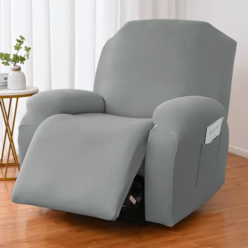 Vista 27 de vctops Fundas para sofá reclinable de 3 cuerpos, elásticas, de punto, suaves, lisas, antideslizantes, para sofá, protector de muebles con parte Café