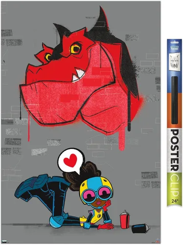Vista 17 de Trends International Marvel's Moon Girl & Devil Dinosaur - Póster de pared, 22.4 pulgadas de largo x 14.7 pulgadas, versión enmarcada de madera