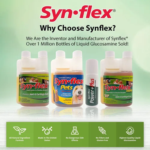 Vista 8 de Synflex Suplemento líquido de glucosamina y condroitina de 1500 mg - HSA/FSA, fórmula de apoyo articular de alta concentración y absorción rápida
