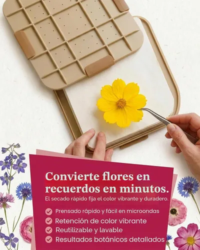 Vista 2 de Microfleur Kit de prensa de flores para microondas máximo de 9" (23 cm) para prensar flores y hacer flores prensadas Quick & Easy, for Pressed