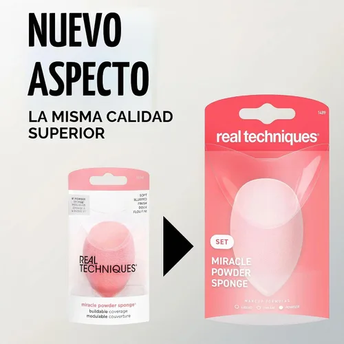 Vista 5 de Real Techniques-Miracle Microfiber Technology ideal para usar con polvos Beauty Sponge Makeup Blender, rosado
