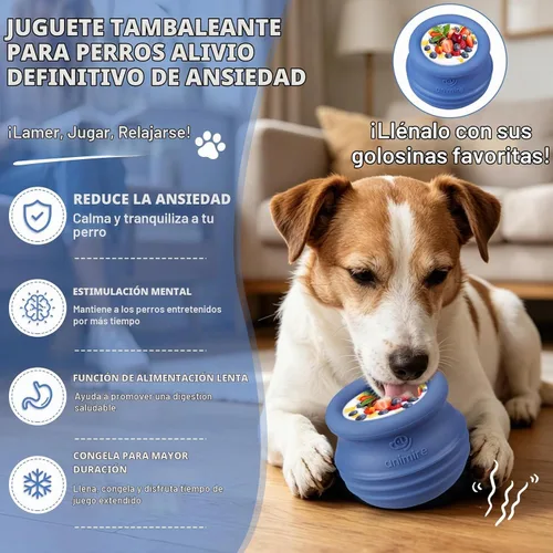 Vista 2 de Juguete dispensador de golosinas para perros, rompecabezas interactivo de larga duración para perros, juguete de enriquecimiento rellenable