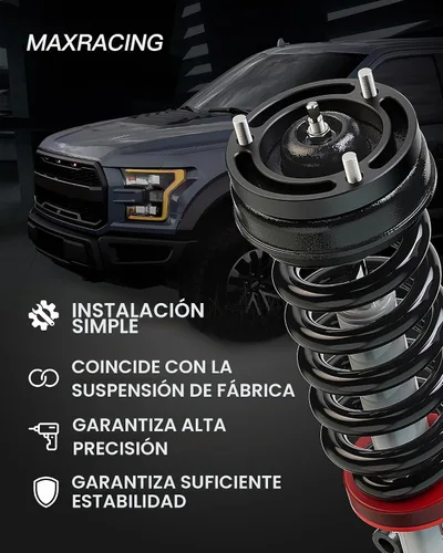 Vista 3 de MAXRACING - Kit de nivelación frontal de 1.5 pulgadas, espaciadores de elevación de puntales, para tracción de 2 y 4 llantas