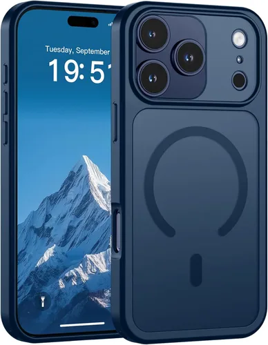 Vista 83 de SUPFINE Funda magnética para iPhone 11 Pro Max (compatible con MagSafe) (protección contra caídas de grado militar), delgada, translúcida mate, a