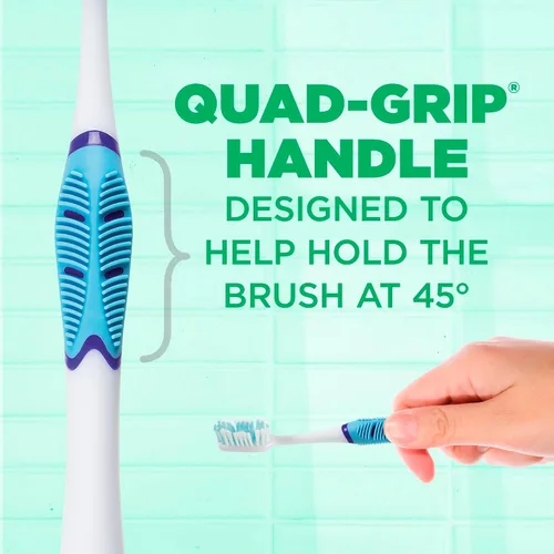 Vista 3 de Cepillo de dientes GUM Technique Sensitive Care con mango Quad-Grip, cabezal completo y cerdas Ultra Soft Dome Trim para la eliminación de placa que