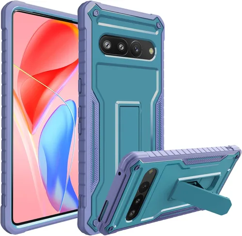 Vista 13 de Funda para Google Pixel 7, protección de grado militar a prueba de golpes con protector de pantalla HD de vidrio templado y soporte compatible