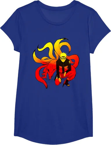 Vista 20 de Naruto Shippuden Naruto and 9 Tails - Camiseta de manga corta Negro