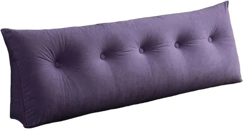 Vista 6 de Almohada de cuña para dormir, cabecero de espalda, cojín triangular largo, almohadas de lectura para sentarse en la cama para adultos con funda
