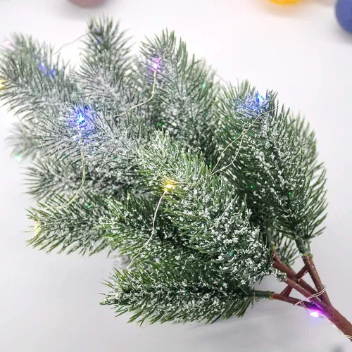 Vista 4 de Árbol artificial brillante de 13.8 in, árbol de Navidad luminoso, decoración inmortal para el hogar, adornos de Navidad